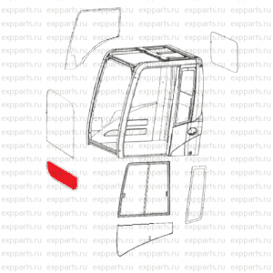 Стекло лобовое нижнее 2826524 Caterpillar С Серия