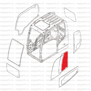 Стекло двери правое 4448309 Hitachi ZX-1