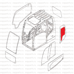 Стекло боковое левое за дверью 4651657 Hitachi ZX-3