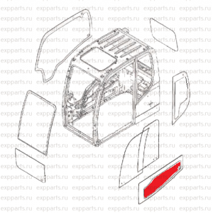 Стекло двери нижнее 4651658 Hitachi ZX-3