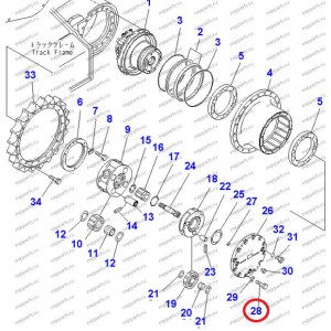 Болт Крышки Редуктора Хода 01010-61230 Komatsu Pc200-7