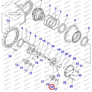 Подшипник Игольчатый 207-27-61220 Komatsu Pc300-7, Pc300-8