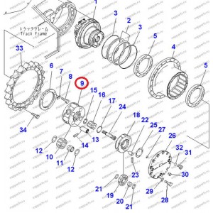 Блок Сателлитов, Водило Редуктора Хода 207-27-71320 Komatsu Pc300-7, Pc300-8