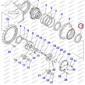 Подшипник Редуктора Хода 207-27-71330 Komatsu Pc300-7