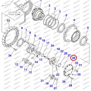 Крышка Редуктора Хода 207-27-71340 Komatsu Pc300-7, Pc300-8