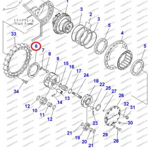 Гайка Бортового Редуктора 207-27-71360 Komatsu Pc300-7, Pc300-8