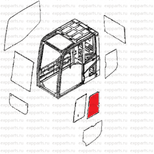 Стекло двери заднее 20Y‐54‐35821 Komatsu PC-6