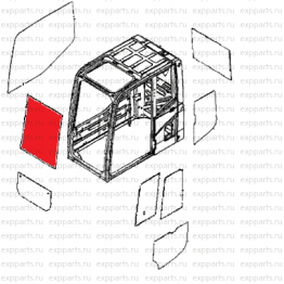 Стекло лобовое верхнее 20Y‐54‐38121 Komatsu PC-6