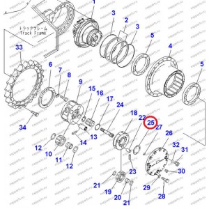 Шайба Упорная 20Y-27-11250 Komatsu Pc300-7, Pc300-8, Pc400-7