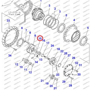 Шайба Упорная 20Y-27-13310 Komatsu Pc200-7, Pc200-8, Pc220-7, Pc220-8, Pc300-7, Pc300-8