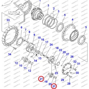 Шайба Упорная 20Y-27-21240 Komatsu Pc200-7, Pc200-8, Pc300-7, Pc300-8