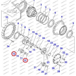 Шайба Упорная 20Y-27-21250 Komatsu Pc200-7, Pc200-8, Pc220-7, Pc220-8, Pc300-7, Pc300-8, Pc400-7