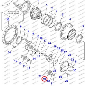 Сателлит, Шестерня Планетарная 20Y-27-22120 Komatsu Pc200-7, Pc200-8