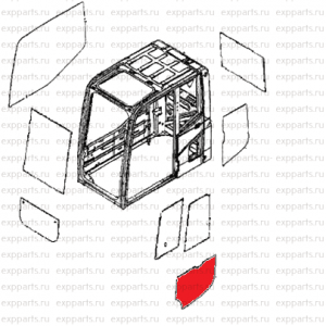 Стекло двери нижнее 20Y-54-51451 Komatsu PC-7