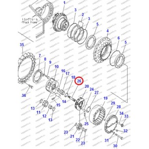 Вал Редуктора Хода 22U-27-21110 Komatsu Pc220-7, Pc220-8