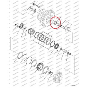 Подшипник Вала Гидромотора Хода 708-8H-32150 Komatsu Pc270-7, Pc300-7, Pc300-8, D275Ax-5, D375A-6, D155Ax-5